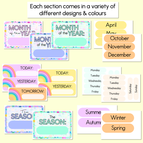 Resource preview 4 for CALENDAR & WEATHER DISPLAY- The Kasey Rainbow Collection