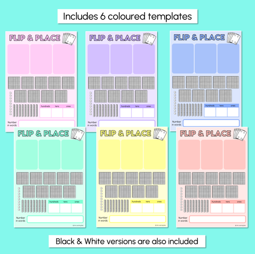 Resource preview 3 for Flip & Place - 3-Digit Numbers - Number Mats
