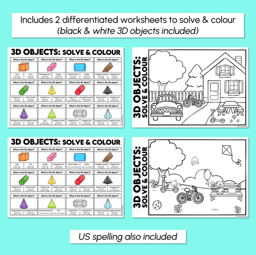 Resource preview 3 for Colour By The Object - 3D Objects Worksheets
