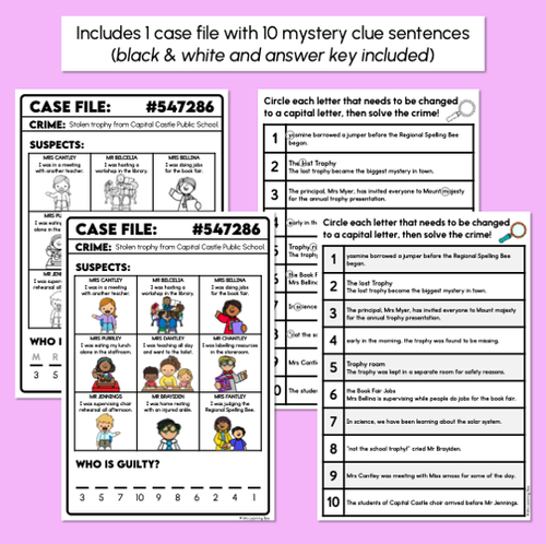 Resource preview 3 for Capital Letter Case File: Code Cracker - Capital Letters Activity