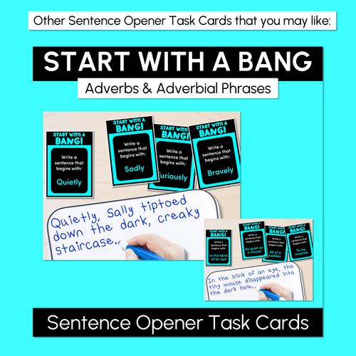 Resource preview 4 for Sentence Openers Task Cards - VCOP aligned
