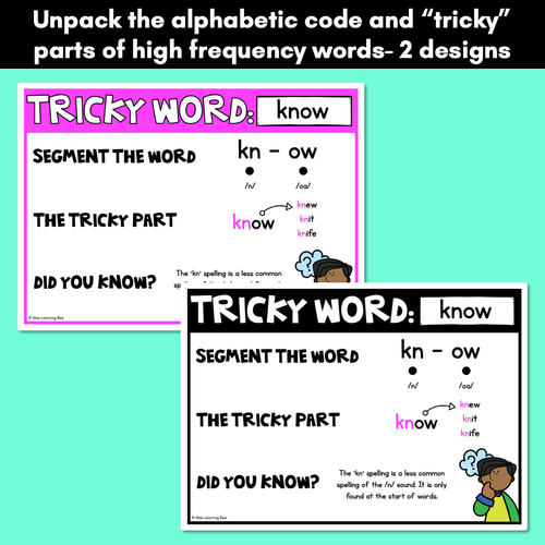 Resource preview 5 for High Frequency Heart Word Posters SET 4- WORDS WITH TRICKY SPELLINGS