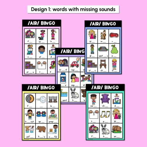 Resource preview 2 for AIR R-Controlled SOUND BINGO - Ways to spell the /air/ phoneme