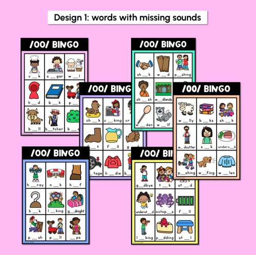 Resource preview 2 for SHORT OO SOUND BINGO - Ways to spell the short /OO/ phoneme