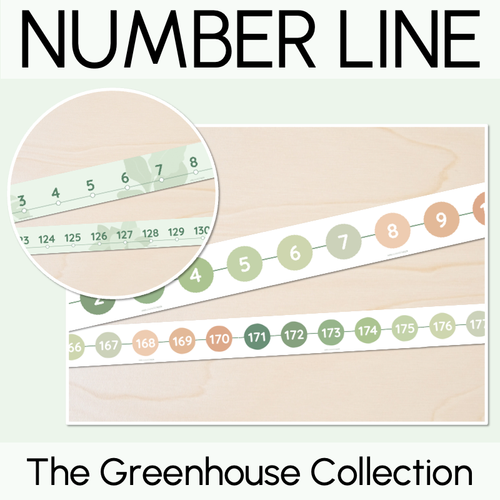 Resource preview 1 for 1-200 Number Line Display - The Greenhouse Collection - Natural Classroom Decor