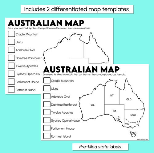 Resource preview 3 for Australian Landmarks & States - Landmark Symbols Activity