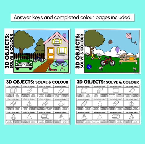 Resource preview 4 for Colour By The Object - 3D Objects Worksheets
