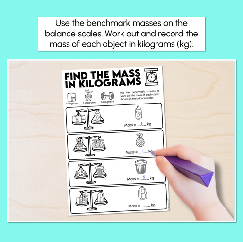 Resource preview 2 for Find the Mass - Mass in Kilograms Worksheets