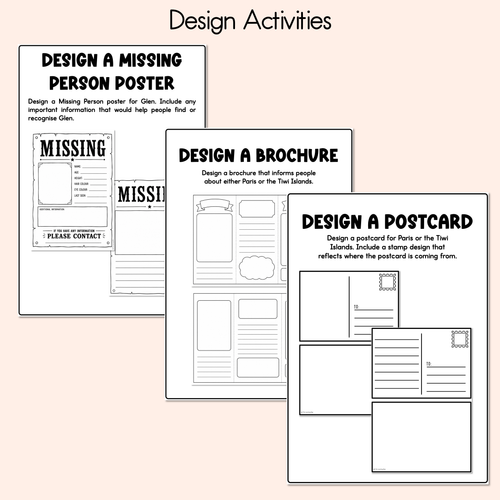 Resource preview 6 for Tiwi in Paris Printable Pack - Literacy, Maths, Book Crafts & Design Printables - Book Week 2026