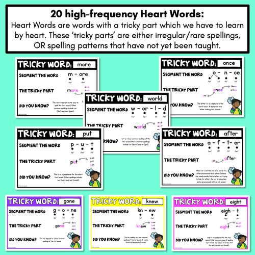 Resource preview 2 for High Frequency Heart Word Posters SET 4- WORDS WITH TRICKY SPELLINGS