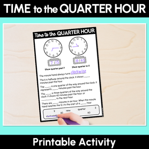Time to the Quarter Hour – Printable Activity