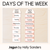 1 for DAYS OF THE WEEK DISPLAY - The Jagun Collection