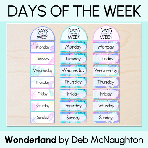 Resource preview 1 for DAYS OF THE WEEK DISPLAY - The Wonderland Collection