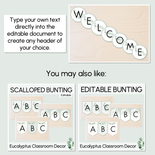 Resource preview 3 for Editable Accents - The Eucalyptus Edit - Eucalyptus Classroom Decor