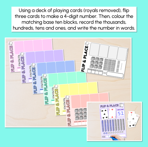Resource preview 2 for Flip & Place - 4-Digit Numbers - Number Mats