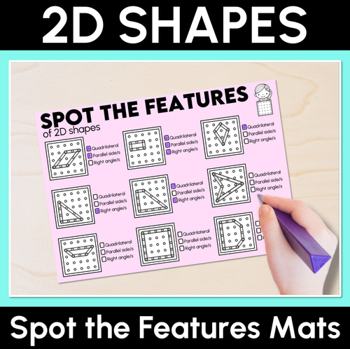 Resource preview 1 for 2D Shapes – Spot the Features Mats