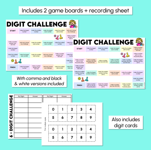 Resource preview 3 for Building 6-Digit Numbers Game