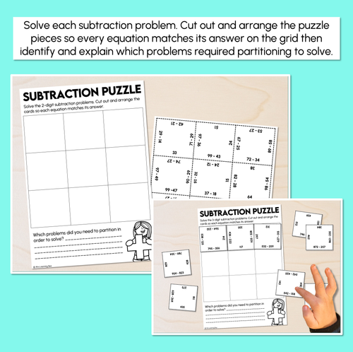Resource preview 2 for 2-Digit & 3-Digit Subtraction Puzzle
