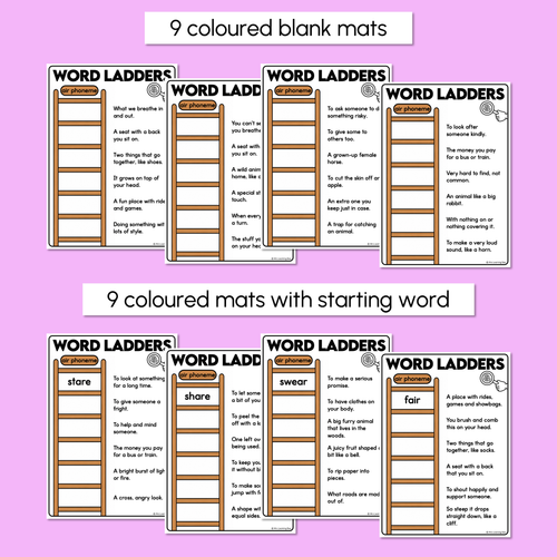 Resource preview 3 for Word Ladders - Find the Clue - R-Controlled AIR Words