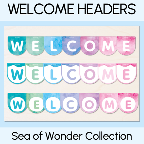 Resource preview 1 for WELCOME Bunting Headers - Sea of Wonder Collection - Calming Classroom Decor