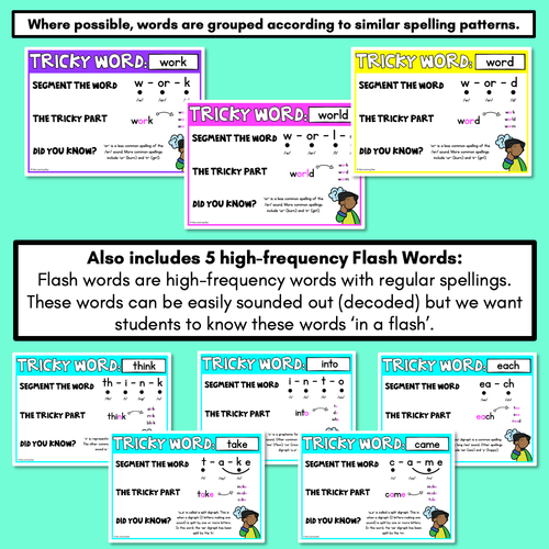 Resource preview 3 for High Frequency Heart Word Posters SET 4- WORDS WITH TRICKY SPELLINGS