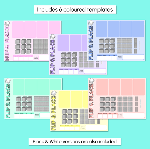 Resource preview 3 for Flip & Place - 4-Digit Numbers - Number Mats