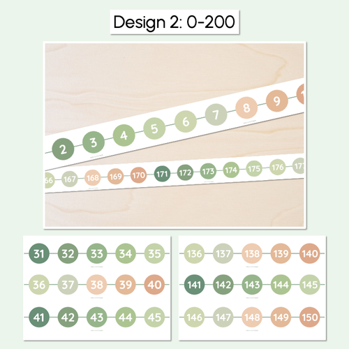 Resource preview 3 for 1-200 Number Line Display - The Greenhouse Collection - Natural Classroom Decor