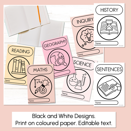 Resource preview 4 for Neutral Book Covers - Editable - A4 Portrait