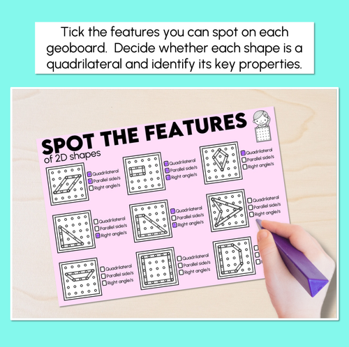 Resource preview 2 for 2D Shapes – Spot the Features Mats
