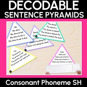 CONSONANT PHONEME SH WORDS - Decodable Sentence Pyramids - Phonics Fluency