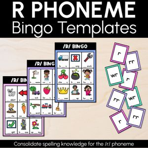 R SOUND BINGO - Ways to spell the /r/ phoneme