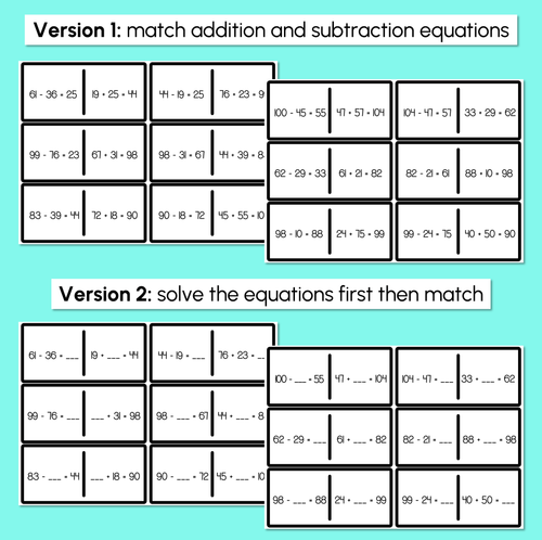 Resource preview 3 for Inverse Operations Domino Cards - Addition & Subtraction