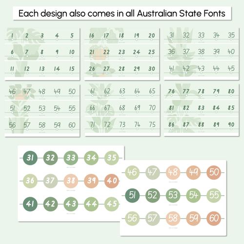 Resource preview 4 for 1-200 Number Line Display - The Greenhouse Collection - Natural Classroom Decor