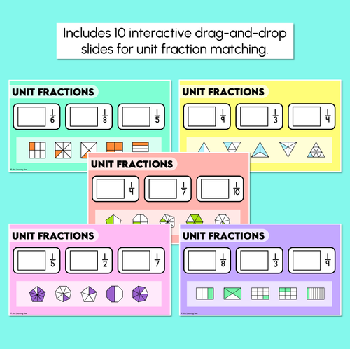 Resource preview 3 for Unit Fractions - Drag-and-drop Slides