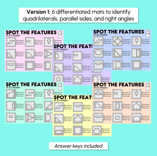 Resource preview 3 for 2D Shapes – Spot the Features Mats