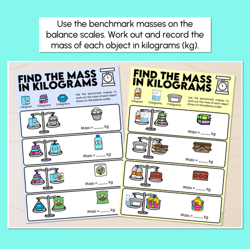 Resource preview 2 for Find the Mass - Mass in Kilograms Mats