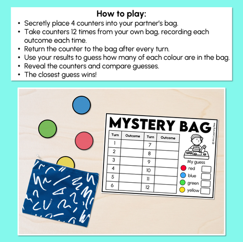 Resource preview 2 for Mystery Bag - Predicting Outcomes Game