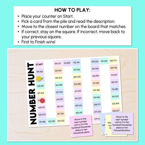 Resource preview 2 for Number Hunt - 6-digit Numbers Game