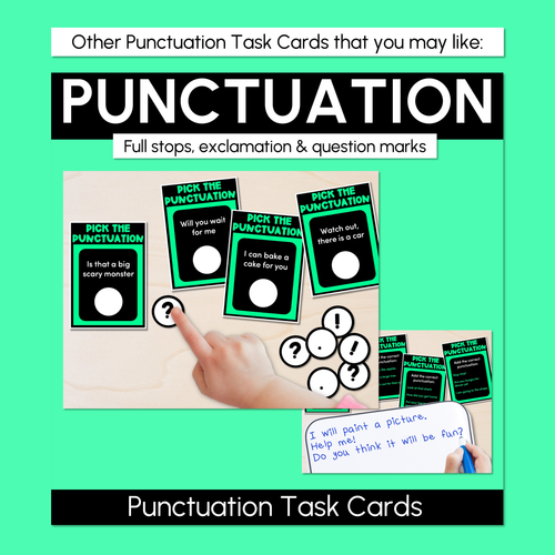 Resource preview 3 for Punctuation Writing Prompt Task Cards - VCOP aligned