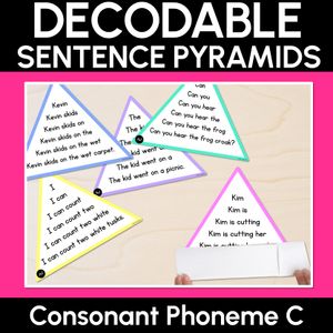 CONSONANT PHONEME C WORDS - Decodable Sentence Pyramids - Phonics Fluency