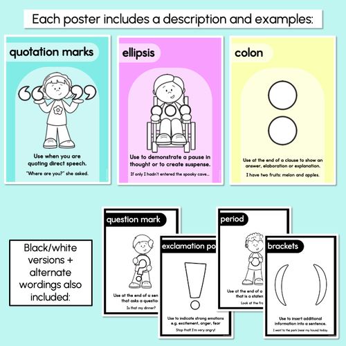 Resource preview 4 for PUNCTUATION POSTERS - The Wonderland Collection