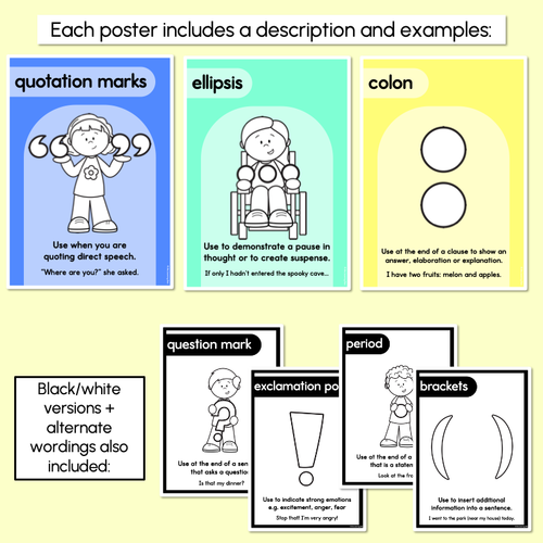 Resource preview 4 for PUNCTUATION POSTERS - The Kasey Rainbow Collection