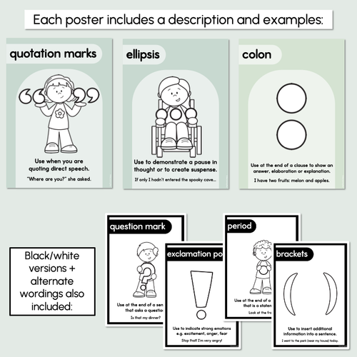 Resource preview 4 for Punctuation Posters - The Eucalyptus Edit - Eucalyptus Classroom Decor