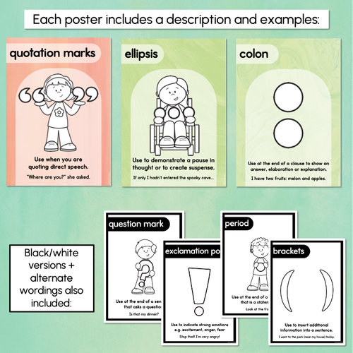 Resource preview 4 for Punctuation Posters - The Tutti Frutti Collection - Colourful Classroom Decor