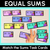 1 for Equal Sums - 2-Digit & 3-Digit Numbers Matching Sums Task Cards
