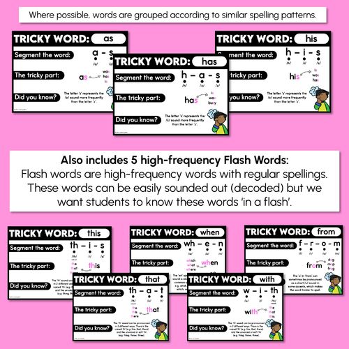 Resource preview 4 for High Frequency Heart Word Posters SET 1 - WORDS WITH TRICKY SPELLINGS