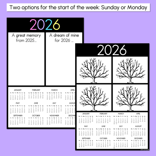 Resource preview 4 for 2026 Calendar Templates - End of Year Gifts for Parents & Students