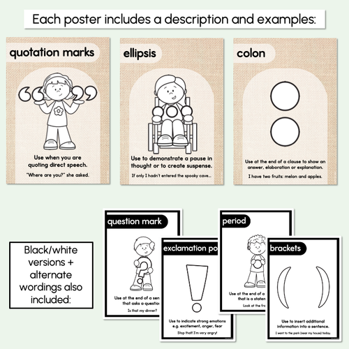 Resource preview 4 for Punctuation Posters - The Greenhouse Collection - Natural Classroom Decor