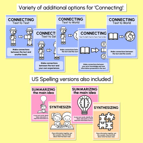 Resource preview 4 for Rainbow Reading Comprehension Strategies Posters - Rainbow Classroom Decor