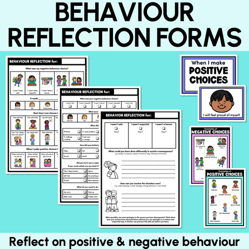 Resource preview 1 for Behaviour Consequence Reflection Forms - Positive & Negative Behaviour Choices